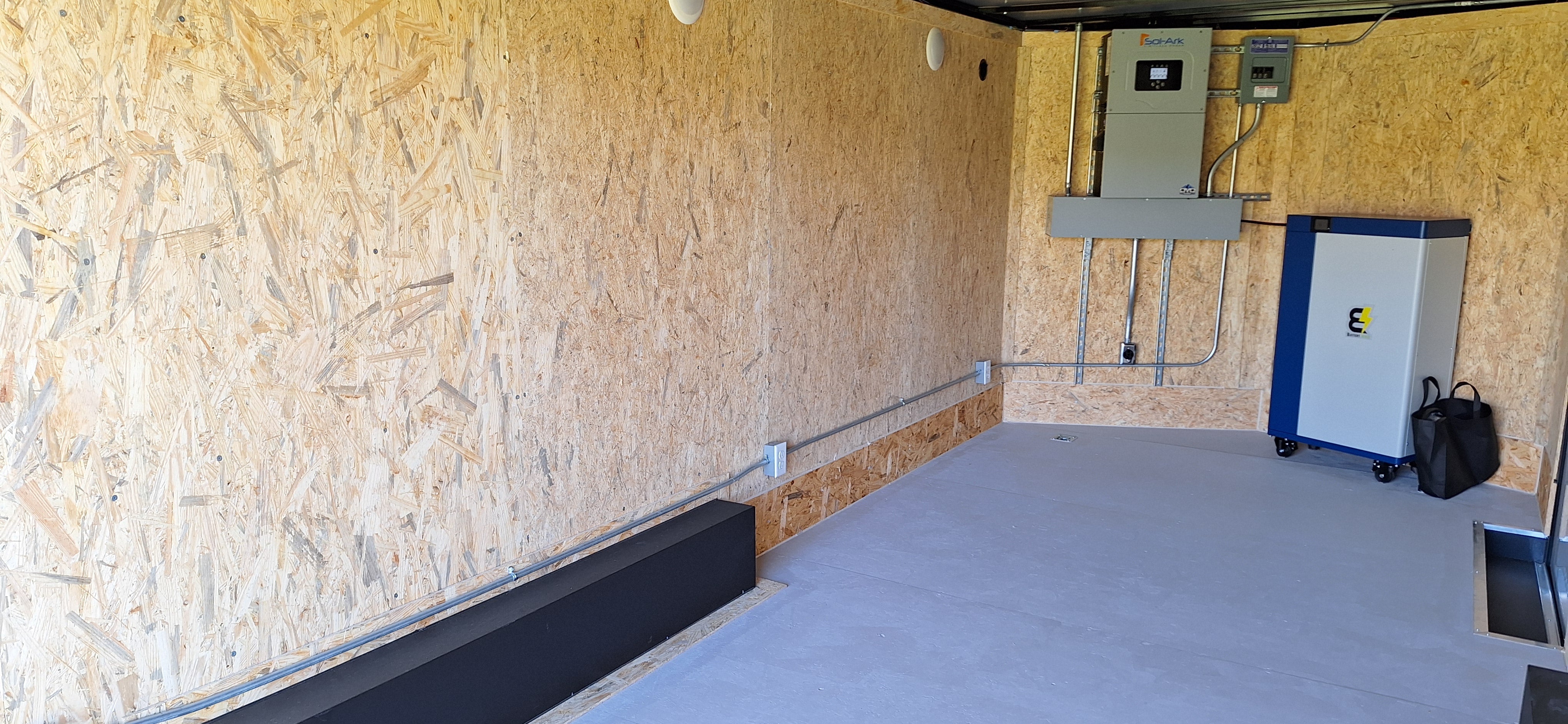 36' Enclosed SOLAR POWERED Offgrid Self-Sufficient Trailer - SOL-ARK 15K with OMO 32K Freedom Lithium Battery