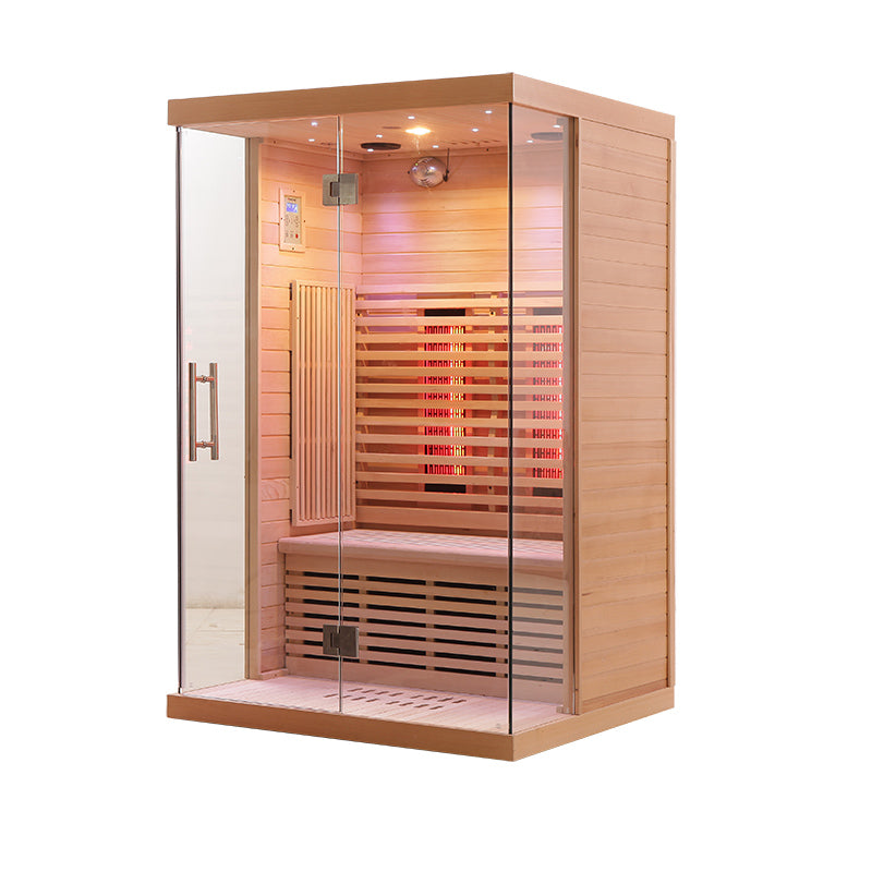 SAUNA EVOLUTION® Indoor Low EMF Sauna with Front Glass Far Infrared 05