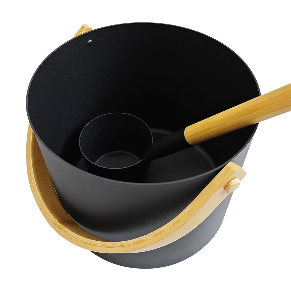SAUNA EVOLUTION® Large capacity Aluminum sauna bucket set (with spoon)