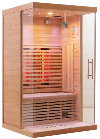 SAUNA EVOLUTION® Indoor Low EMF Sauna with Front Glass Far Infrared 05
