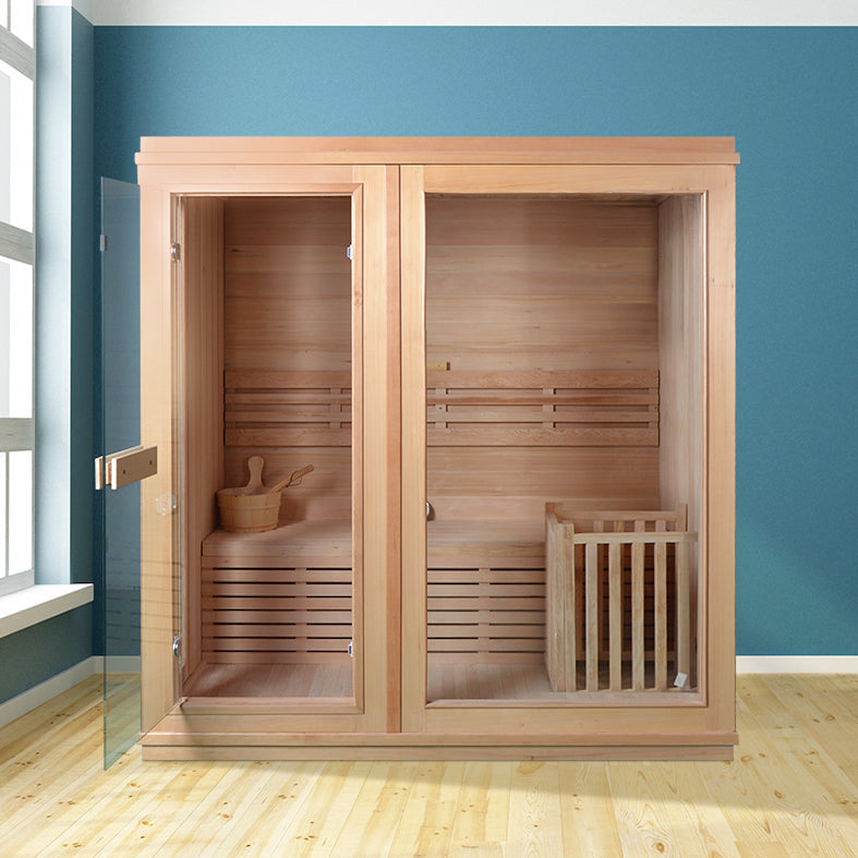 SAUNA EVOLUTION® Finland Traditional Indoor Wooden Sauna Glass 07