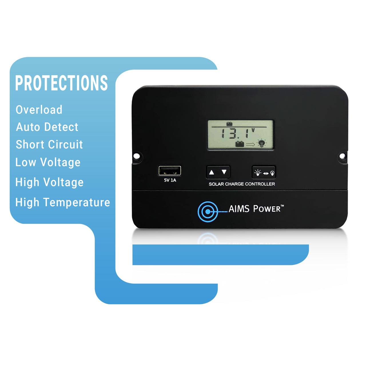 Flush Mount 10 Amp Charge Controller PWM 12/24V