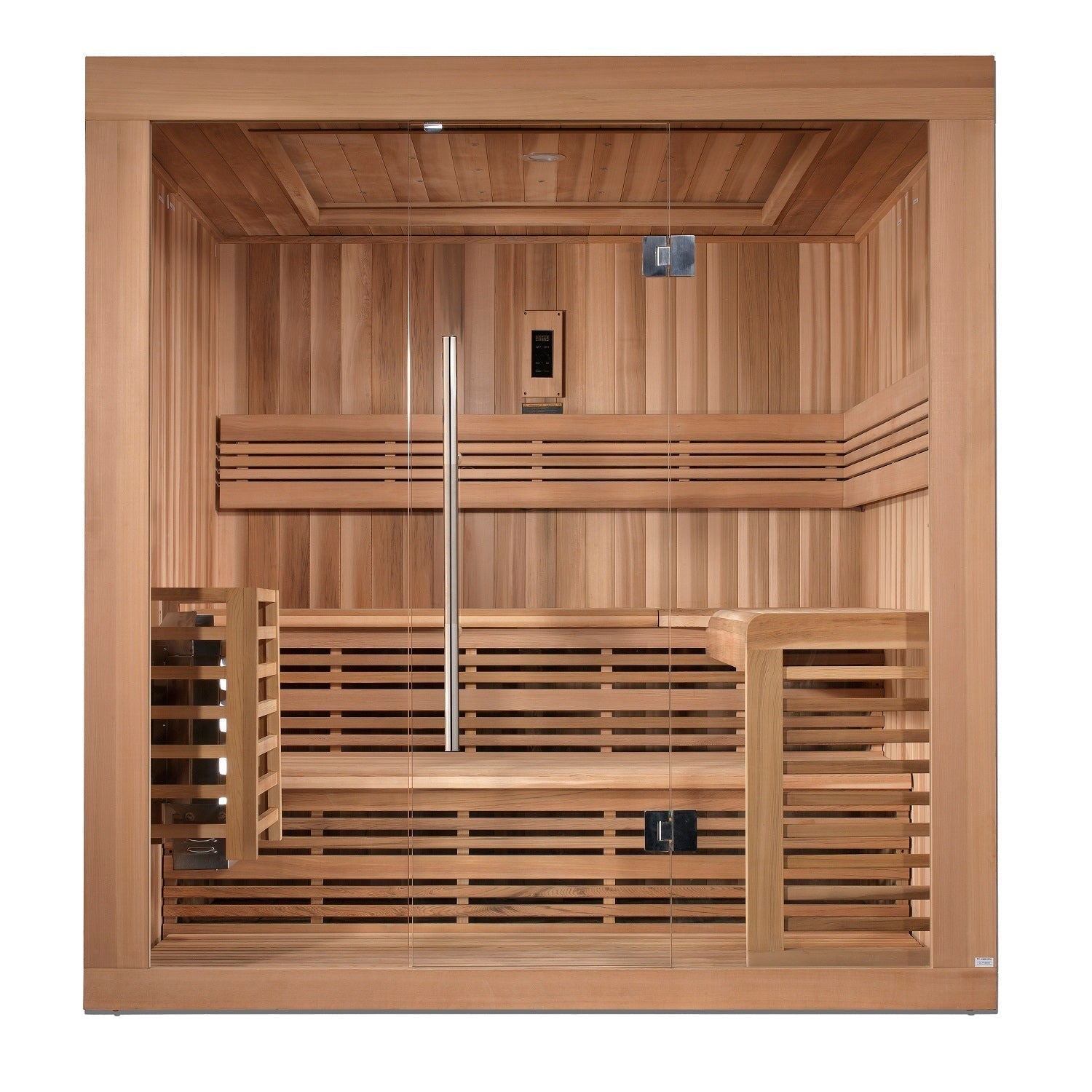 SAUNA EVOLUTION® 6 Person Indoor Double bench Steam Sauna Glass 18