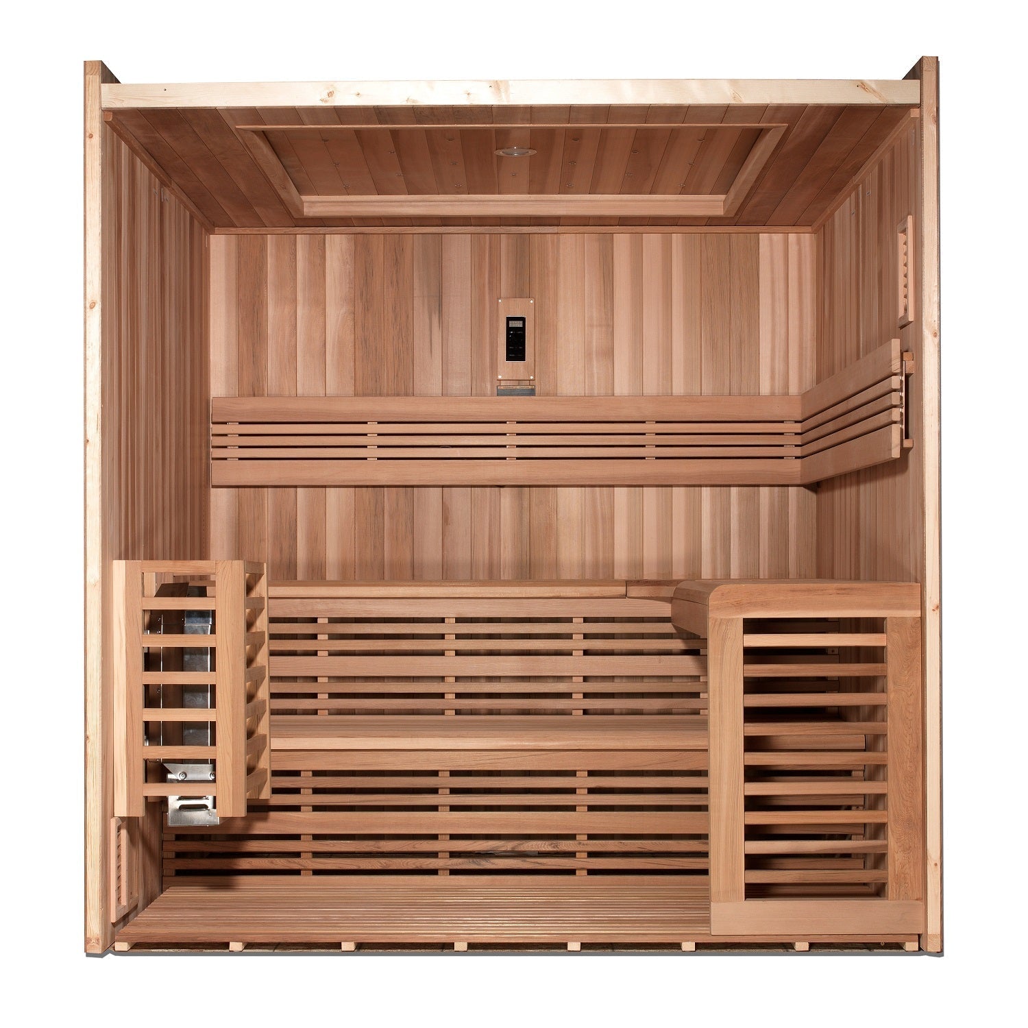 SAUNA EVOLUTION® 6 Person Indoor Double bench Steam Sauna Glass 18