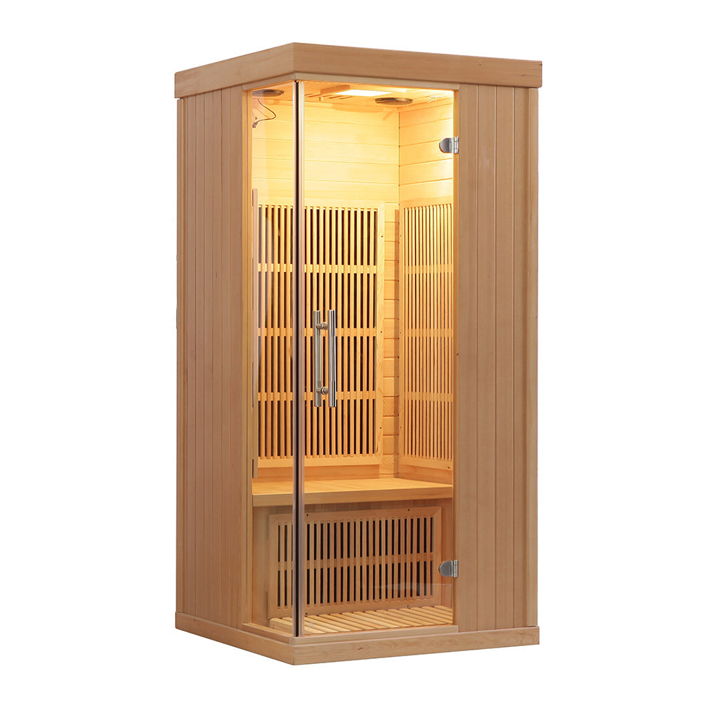 SAUNA EVOLUTION® Indoor Carbon Heaters Glass Door Sauna Room Far Infrared 09