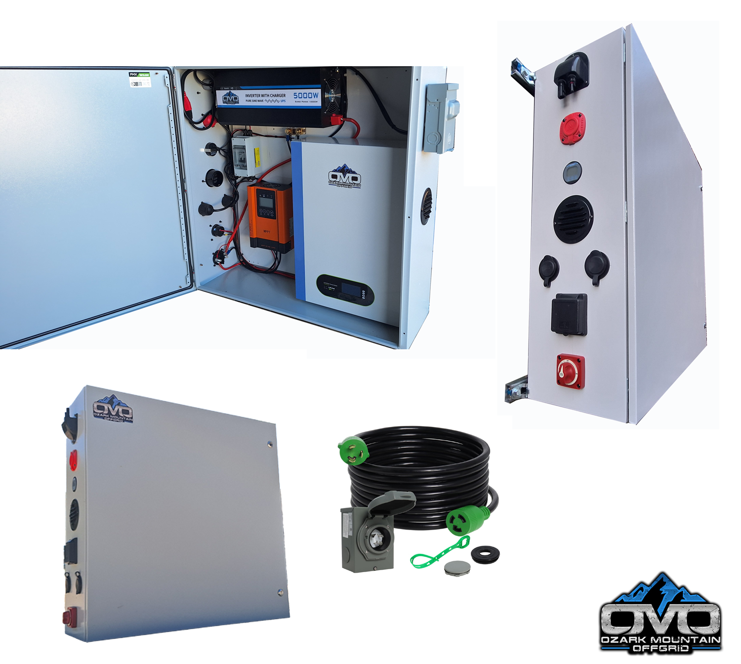 1.1KW Boat Dock Offgrid Solar Kit (2 Panel + 1 Lithium Battery) - Mountable with Plug and Play Connections