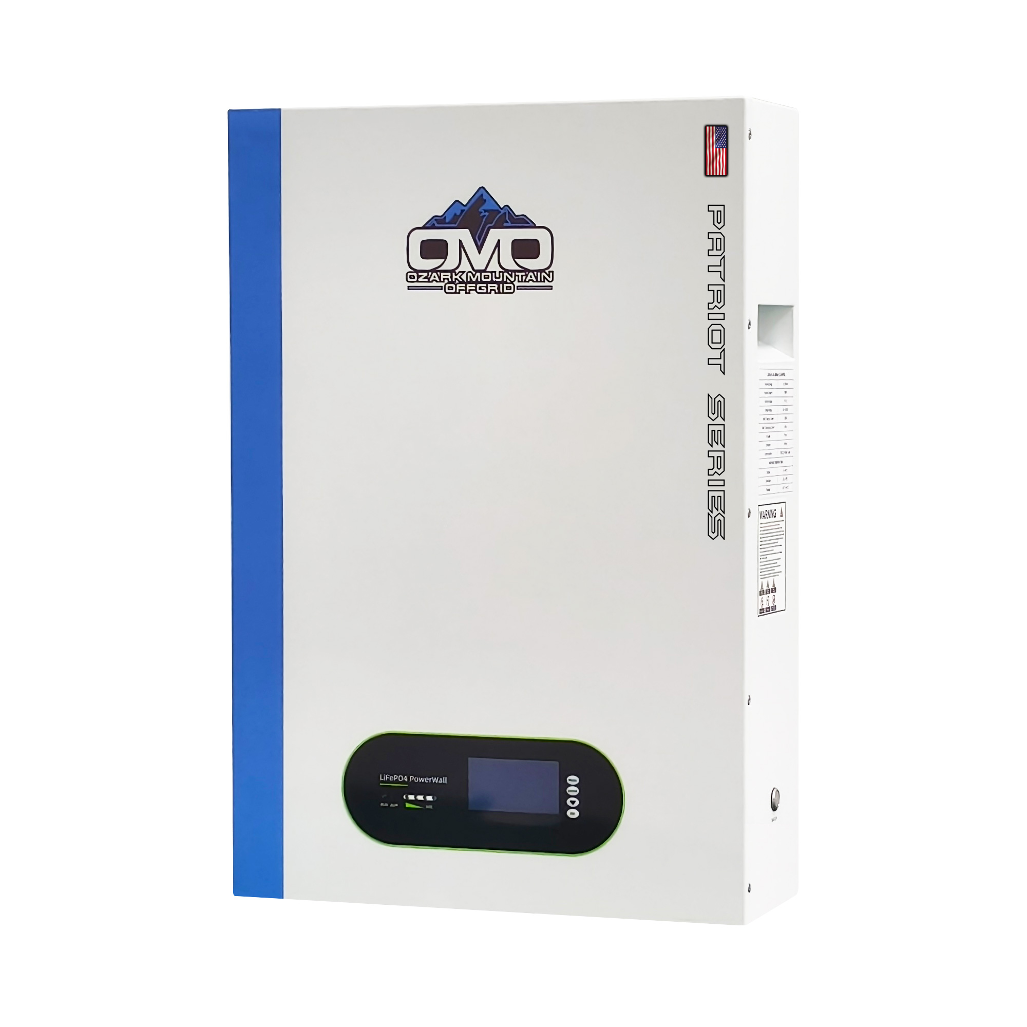 OMO Patriot 48V 5.12KW Wall Hanging Heated LifePO4 Lithium Battery System