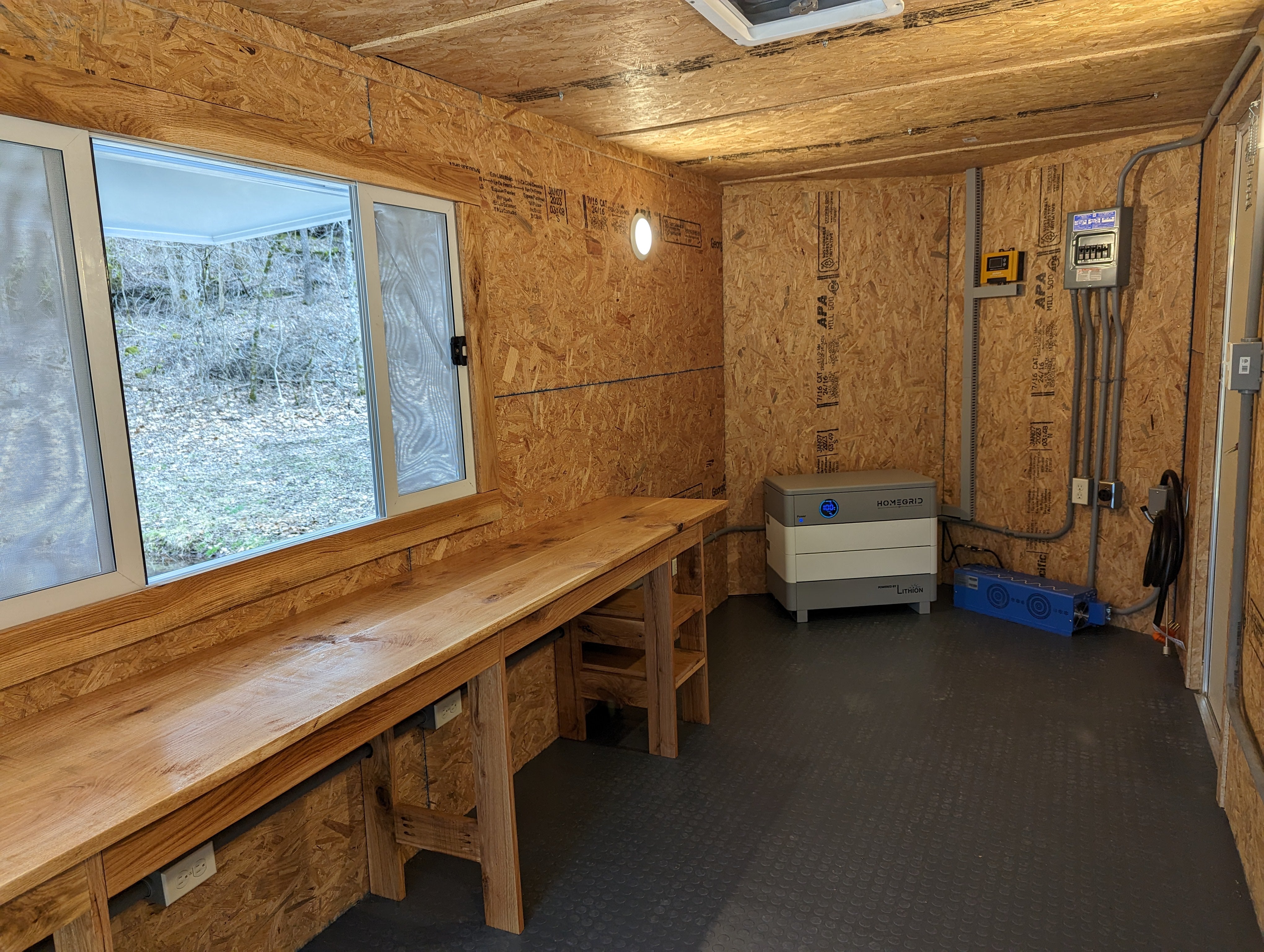 16' Enclosed SOLAR POWERED Offgrid Self-Sufficient Trailer - Concession Window Expanded Solar Array / Expanded Lithium battery bank - MOBILE STOREFRONT VERSION