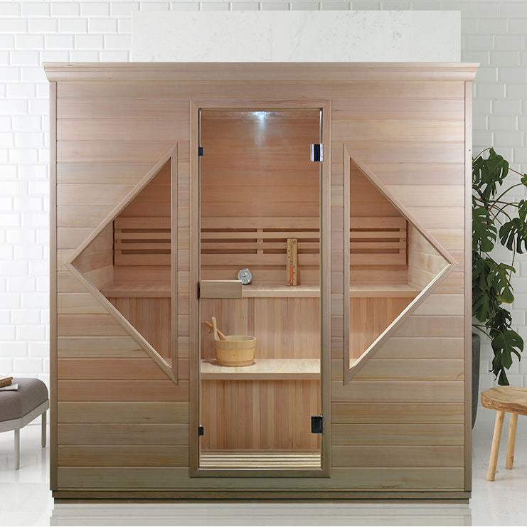 SAUNA EVOLUTION®  Indoor Luxury Traditional Wood Spa Dry Sauna Room Glass 06