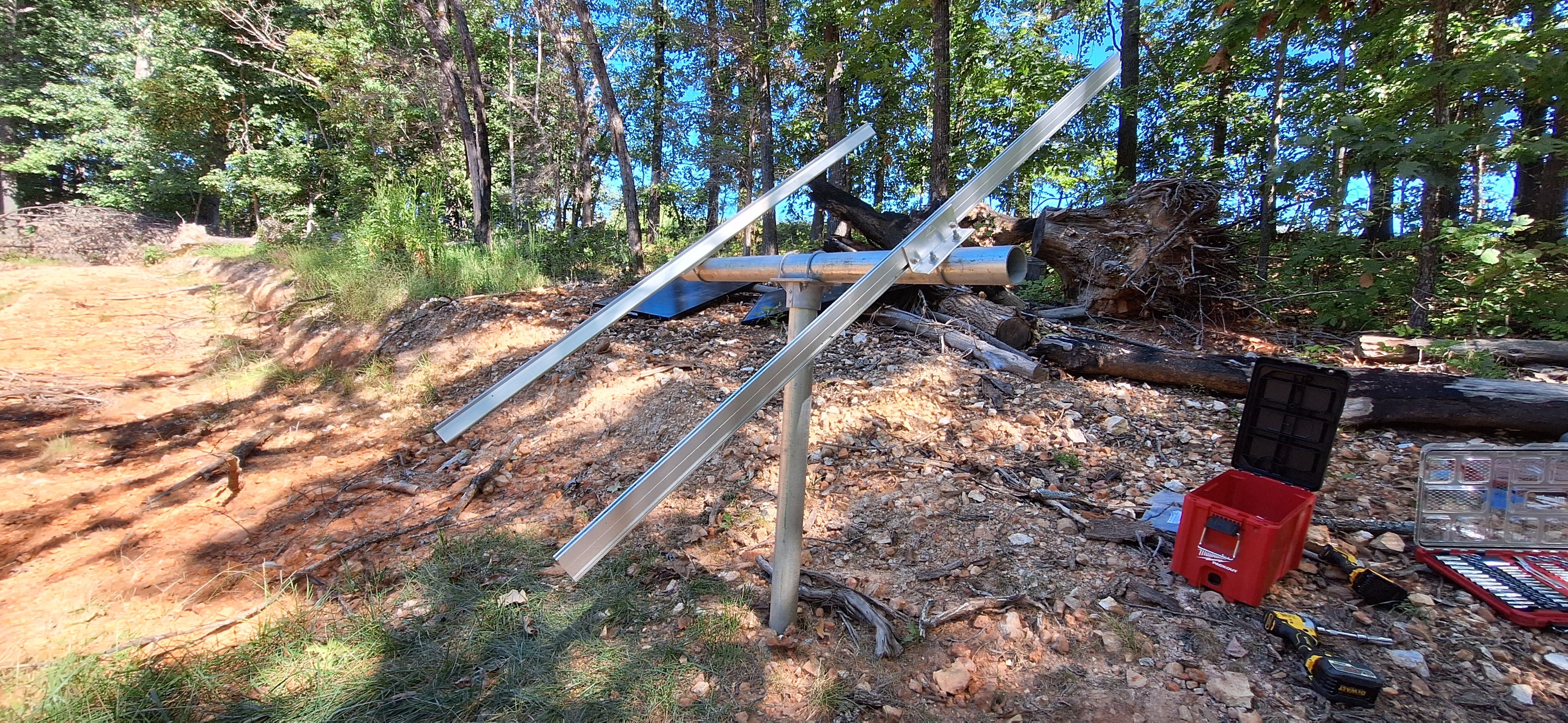 Adjustable Solar Panel 3" Pole Mount - 2x Solar Panels (Without Modules)