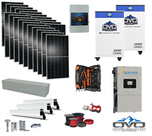 Load image into Gallery viewer, 10KW Complete Offgrid Solar Kit + 15K Sol-Ark Inverter + 2x 32kWh OMO 48V Freedom Series Lithium Battery + 11KW Solar with Roof Mount and Wiring