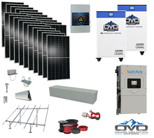 Load image into Gallery viewer, 10KW Complete Offgrid Solar Kit + 15K Sol-Ark Inverter + 2x 32kWh OMO 48V Freedom Series Lithium Battery + 11KW Solar with Ground Mount and Wiring