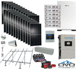 12KW Complete Offgrid Solar Kit - 30.72kWh Pytes Lithium Battery + 15K Sol-Ark Inverter +13.2KW Solar with Ground Mount Rails and Wiring