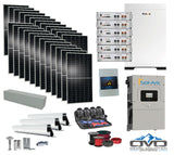 12KW Complete Offgrid Solar Kit - 30.72kWh Pytes Lithium Battery + 15K Sol-Ark Inverter +13.2KW Solar with Mounting Rails and Wiring
