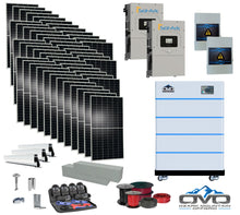 Load image into Gallery viewer, 25KW Complete Offgrid Solar Kit - 15K Sol-Ark Inverter + 20.48KW OMO Stack Lithium Battery +26.4KW Solar with Mounting Rails and Wiring