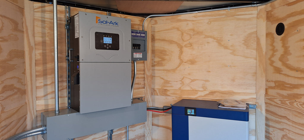24' Enclosed SOLAR POWERED Offgrid Self-Sufficient Trailer - SOL-ARK 15K with OMO 32K Freedom Lithium Battery