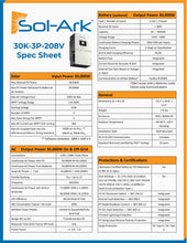 Load image into Gallery viewer, Commercial 120KW Solar Array - 3 Phase 208V Solar Kit + 4x 30K 208V Sol-Ark Inverter + 4x 60KW Sol-Ark OUTDOOR Lithium Battery +118.8KW Solar with Ground Mount and Wiring
