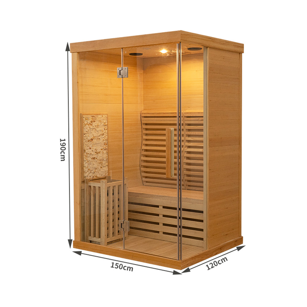 SAUNA EVOLUTION® Commercial Finnish Bath Home Sauna Indoor Steam Room Glass 03