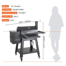 Load image into Gallery viewer, 53&quot; Heavy Duty Portable Wood Pellet BBQ Grill With Cart (SAK93641)