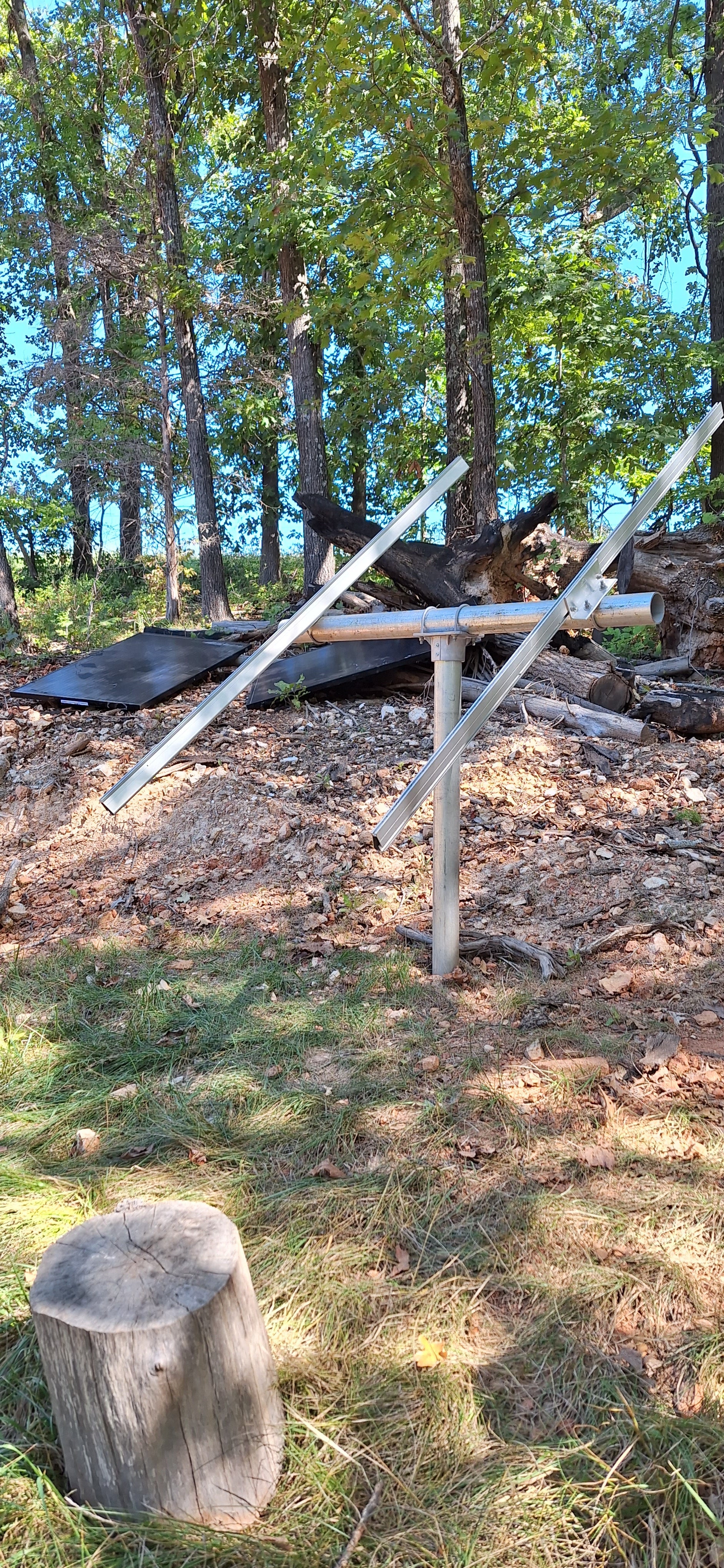 Adjustable Solar Panel 3" Pole Mount - 2x Solar Panels (Without Modules)