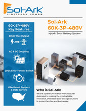 Load image into Gallery viewer, Commercial 240KW Solar Array - 3 Phase 480V Solar Kit + 4x 60K 480V Sol-Ark Inverter + 4x60KW Sol-Ark INDOOR Lithium Battery +242KW Solar with Ground Mount and Wiring