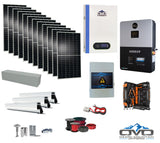 6KW Complete Offgrid Solar Kit + 6K EG4 6000XP Inverter + 5.12KW OMO 48V Patriot Lithium Battery + 6.6KW Solar with Roof Mounting Rails and Wiring