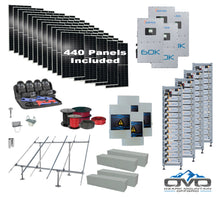 Load image into Gallery viewer, Commercial 240KW Solar Array - 3 Phase 480V Solar Kit + 4x 60K 480V Sol-Ark Inverter + 4x60KW Sol-Ark INDOOR Lithium Battery +242KW Solar with Ground Mount and Wiring