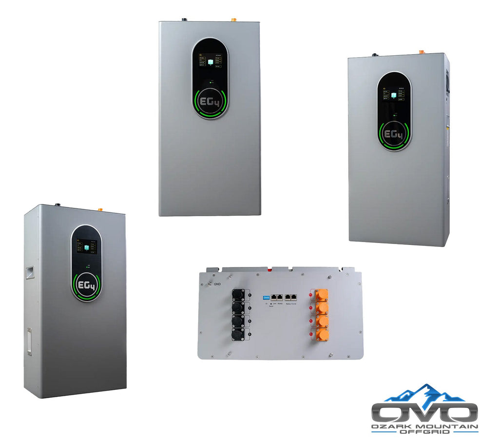 3.3KW Complete Offgrid Solar Kit + 6K EG4 6000XP Inverter + 14.3KW 48V EG4 Lithium Indoor Wall Battery + 3.3KW Solar with Roof Mounting Rails and Wiring