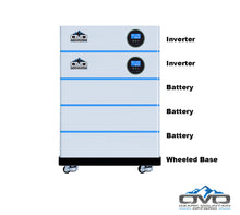 Load image into Gallery viewer, 6KW OMO All-In-One Customizable Stacking Inverter/Battery System 120/240 11000W Total Inverter Output + 15.36K Lithium Battery + 6.6KW Solar Roof Mount