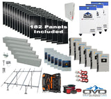 100KW Complete Offgrid Solar Kit + 6x 15K Sol-Ark Inverter + 3x 32kWh OMO 48V Freedom Series Lithium Battery +100.2KW Solar with Ground Mount and Wiring