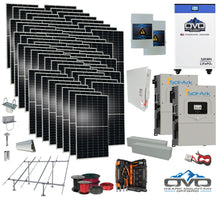 Load image into Gallery viewer, 35KW Complete Offgrid Solar Kit + 2x 15K Sol-Ark Inverter + 32kWh OMO 48V Freedom Series Lithium Battery +35.2KW Solar with Ground Mount and Wiring