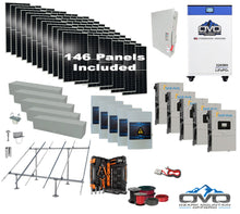 Load image into Gallery viewer, 80KW Complete Offgrid Solar Kit + 5x 15K Sol-Ark Inverter + 32kWh OMO 48V Freedom Series Lithium Battery +80.3KW Solar with Ground Mount and Wiring
