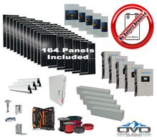 Load image into Gallery viewer, 90KW Complete Offgrid Solar Kit + 5x 15K Sol-Ark Inverter +90.2KW Solar with Mounting Rails and Wiring