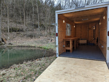 Load image into Gallery viewer, 16&#39; Enclosed SOLAR POWERED Offgrid Self-Sufficient Trailer - Concession Window Expanded Solar Array / Expanded Lithium battery bank - MOBILE STOREFRONT VERSION