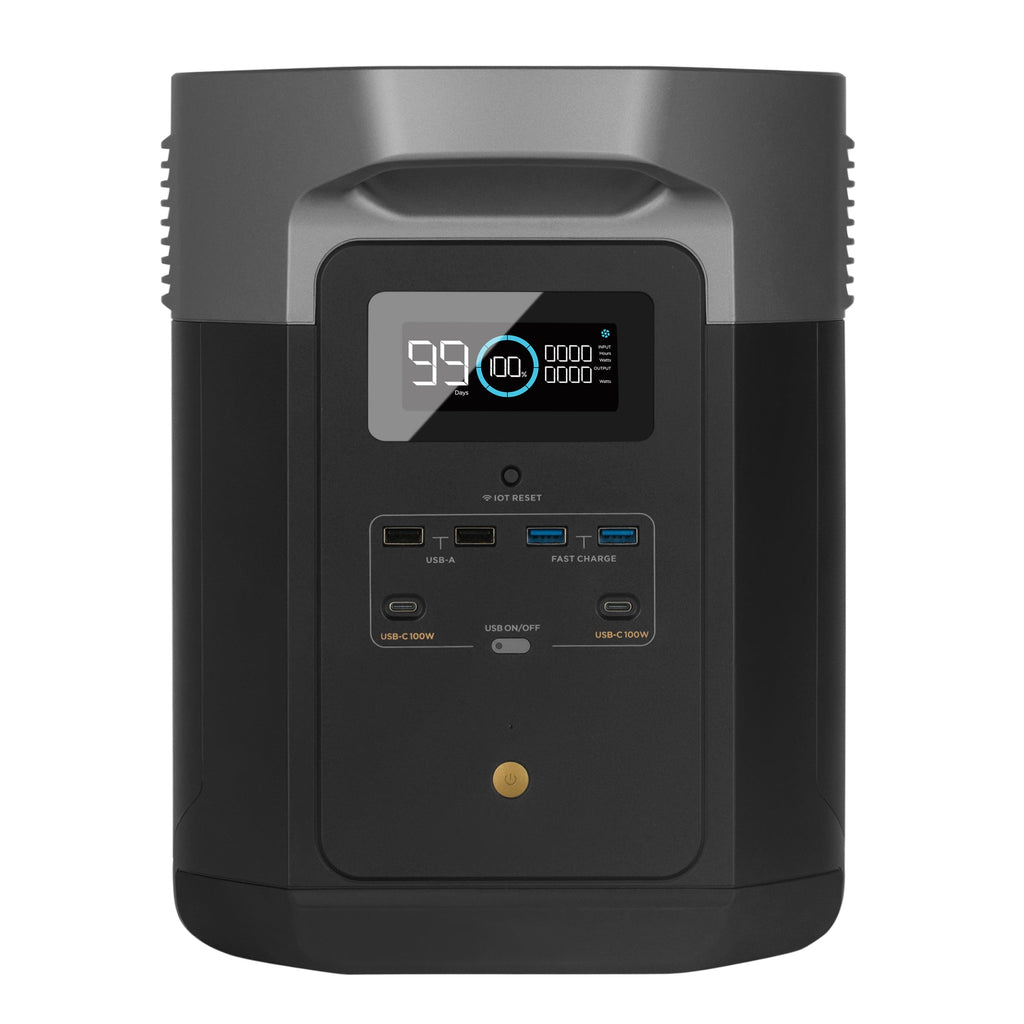 EcoFlow DELTA Max 2 - 2400 Watt Solar Generator / 2016wh Lithium Storage / 1300w Solar Complete Offgrid Kit
