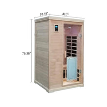 Load image into Gallery viewer, Luxury 2-Person Hemlock Wood FAR Infrared Sauna Room W/ Glass Door, 1750W (SAK81525)