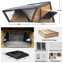 Load image into Gallery viewer, Naturnest Sirius 3 Premium 2XL 3-Person Clamshell Roof Top Tent (SAK62917)