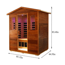 Load image into Gallery viewer, Luxury 3-Person Outdoor Mahogany Full Spectrum Ultra-Low EMF FAR Infrared Sauna With Chromotherapy And Bluetooth Speakers (SAK83460)