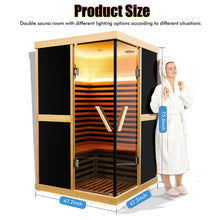Load image into Gallery viewer, Premium Large 2-Person V-Shaped FAR Infrared Sauna Room With Double Glass Doors, 1980W (SAK96413)