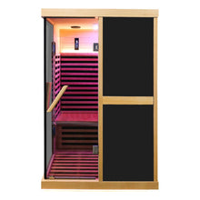 Load image into Gallery viewer, Premium Large 2-Person V-Shaped FAR Infrared Sauna Room With Double Glass Doors, 1980W (SAK96413)