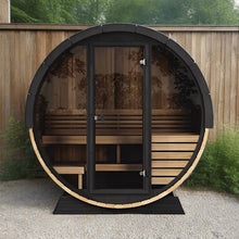 Load image into Gallery viewer, SaunaLife Model EE6G Ergo Series 4-Person Outdoor Sauna Barrel With Tempered Glass Front [SL-MODELEE6G] (SAK39412)