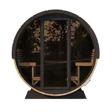 Load image into Gallery viewer, SaunaLife Model EE8G Ergo Series 6-Person Outdoor Sauna Barrel With Tempered Glass Front [SL-MODELEE8G] (SAK95812)